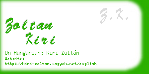 zoltan kiri business card